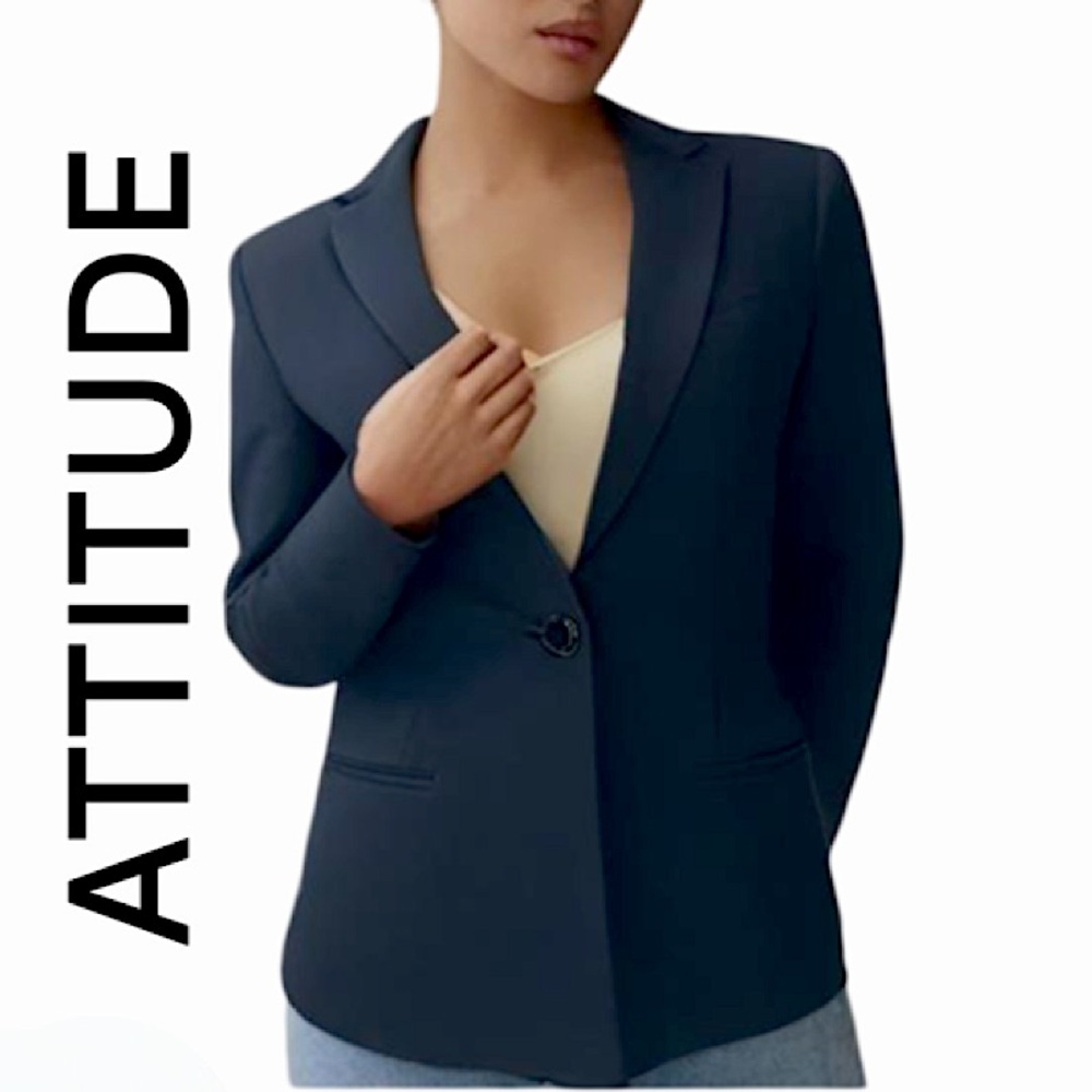 ATTITUDE. EUC. Gorgeous double breasted blazer. Fully lined. Black. 8